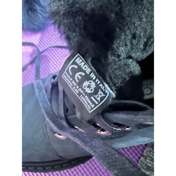 Jimmy Choo Leather Boots Sz 7 Lamb Shearling Fur Pom Pom Made in Italy NEW shoes - Picture 5 of 12